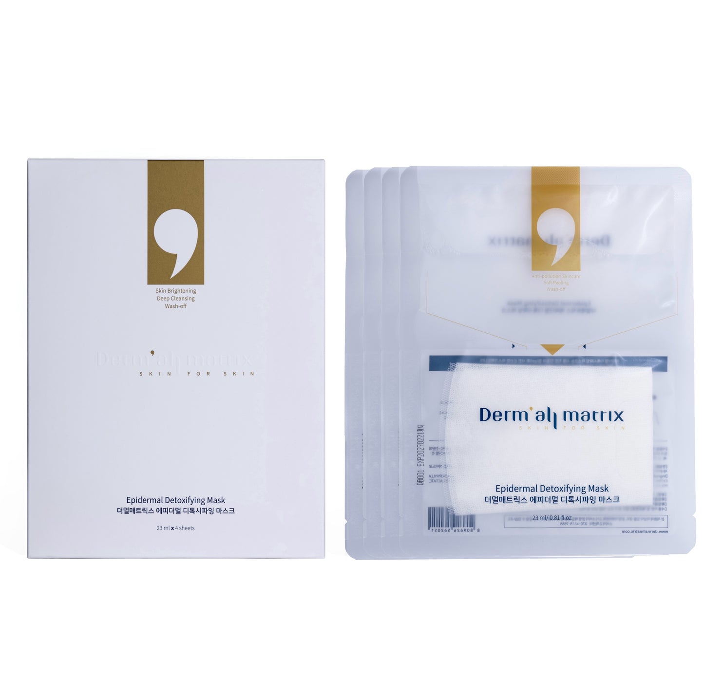 Derm'all Matrix: Mascarilla Detox de Limpieza Profunda (1 Caja = 4Mascarillas)